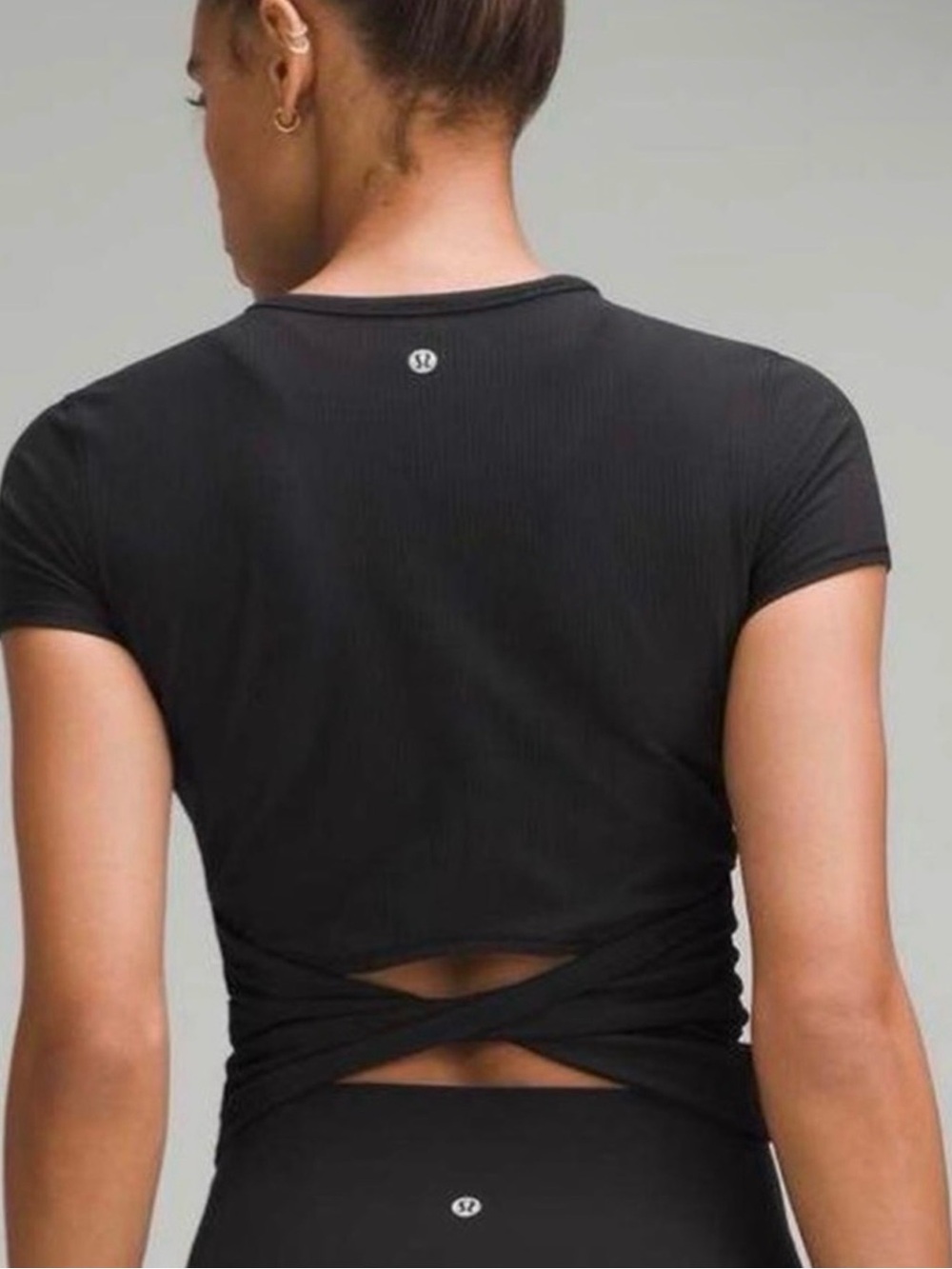 Lululemon All It Back Twist Short Sleeve – Black – Size 12 – NWT